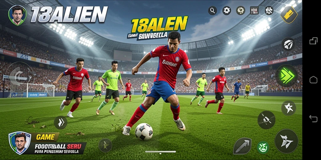 Tampilan gameplay <strong>138ALIEN</strong> dengan aksi sepak bola yang mendebarkan.