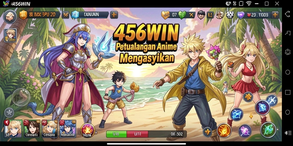 Tampilan gameplay menarik dari 456WIN yang menampilkan karakter Anime.