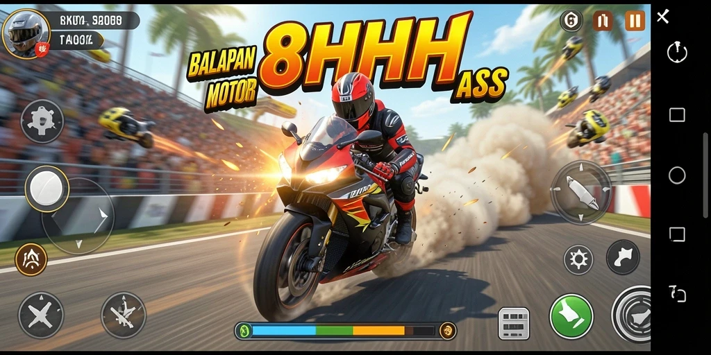Gameplay seru balapan motor di 8HHH yang penuh aksi.