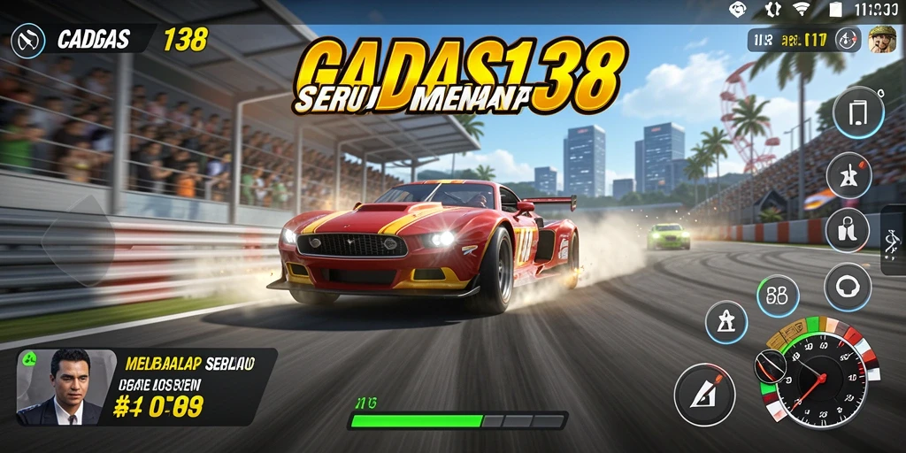 Tampilan gameplay balap yang mendebarkan di CADAS138.