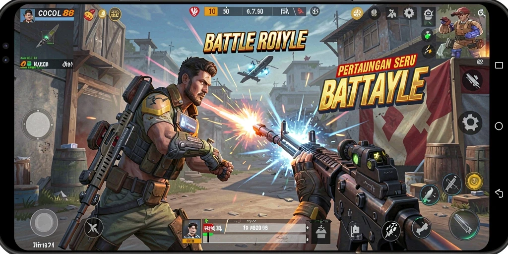 Tampilan gameplay intens di dunia Battle Royale COCOL88.