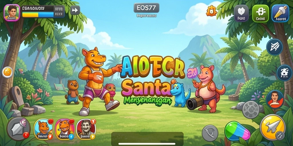 Tampilan gameplay EOS77 yang mengasyikkan dan penuh warna.