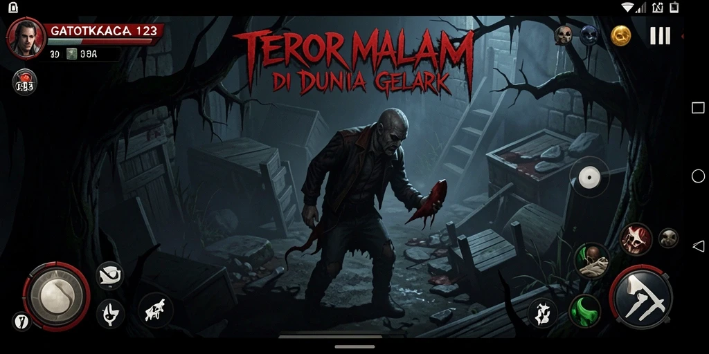 Gameplay GATOTKACA123 yang menyeramkan dan mendebarkan.