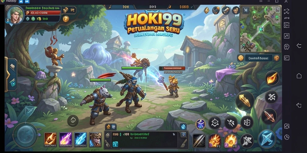 Tampilan screenshot HOKI99 menunjukkan pertempuran epik dalam dunia MMORPG.