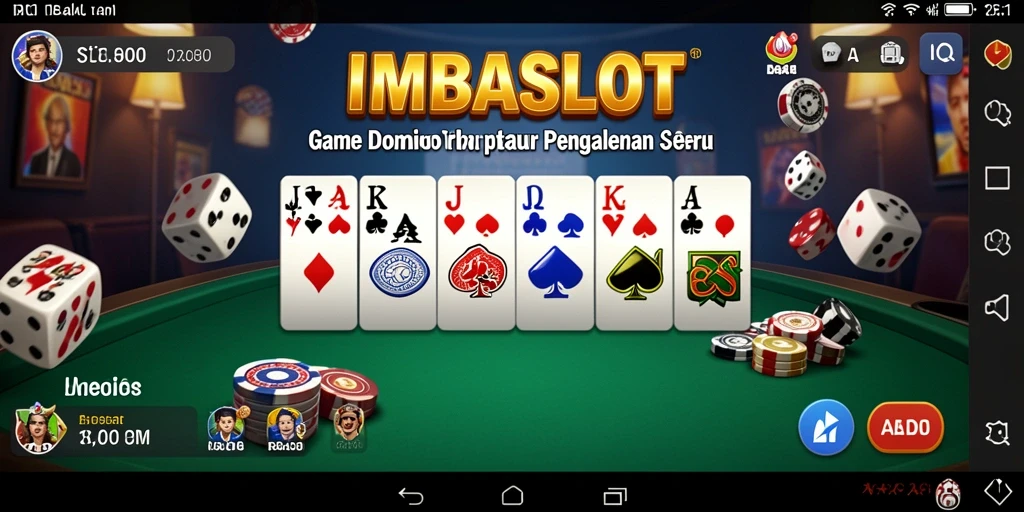 Screenshot IMBASLOT menampilkan gameplay seru dalam permainan Domino.