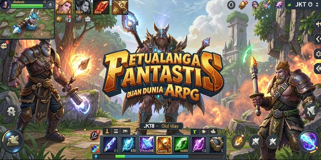 Tampilan gameplay seru di JKT8 dengan aksi pertempuran menarik.
