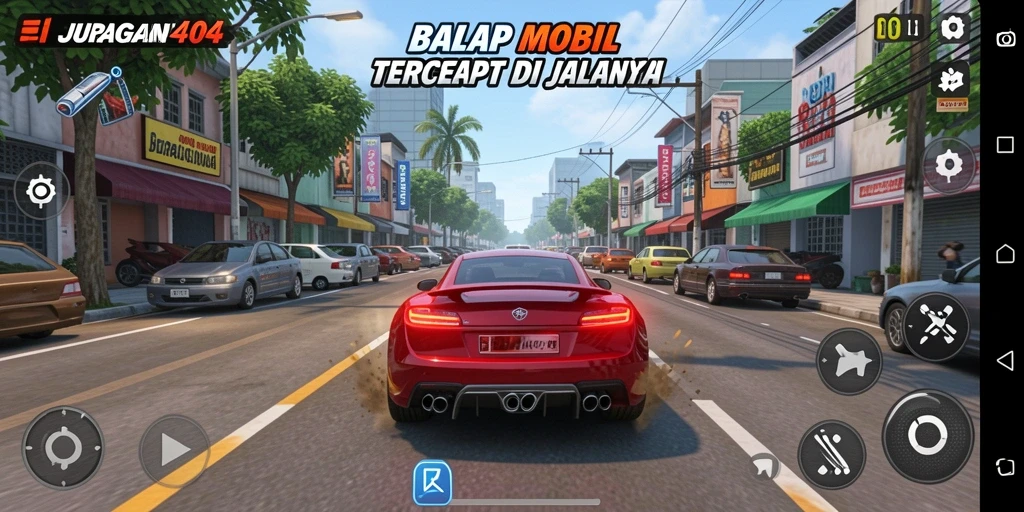 Tampilan gameplay balapan seru di JURAGAN404.