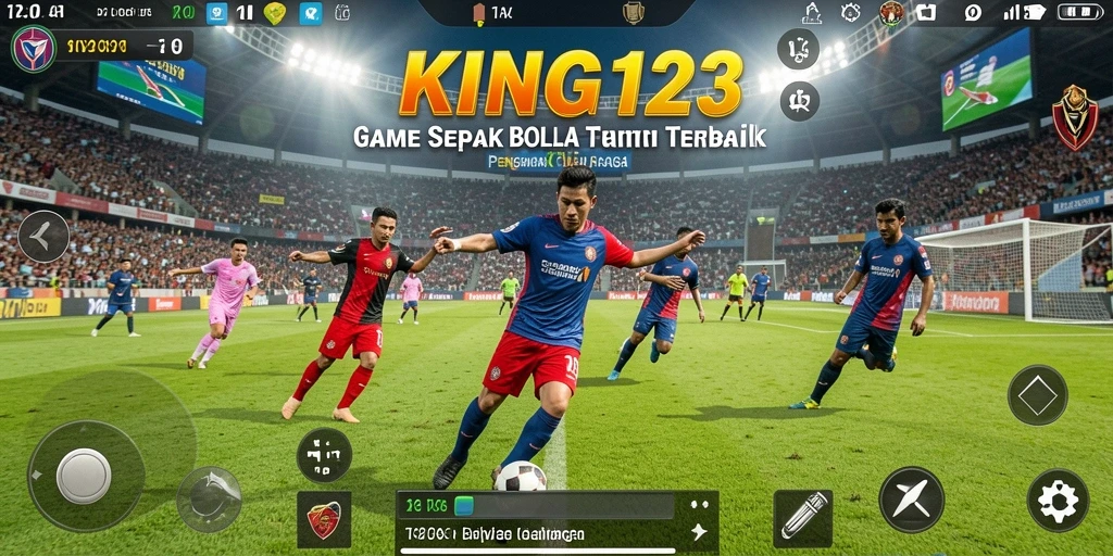Screenshot KING123 menampilkan momen seru dalam pertandingan sepak bola.