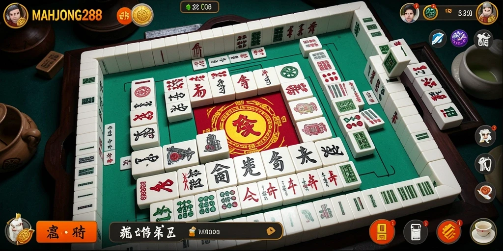 Tangkapan layar utama MAHJONG288 menampilkan gameplay Mahjong yang menarik.