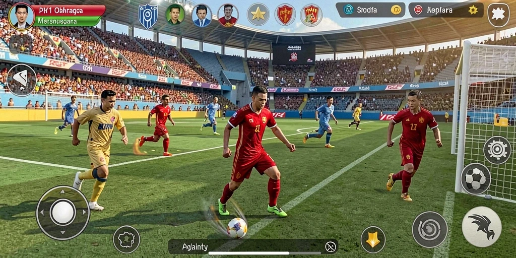Tangkapan layar gameplay PG11 menampilkan aksi mendebarkan di lapangan olahraga.