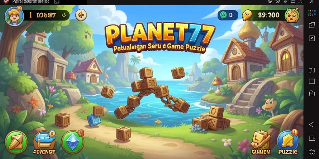 Tampilan gameplay Puzzle yang seru dan menarik di PLANET77.
