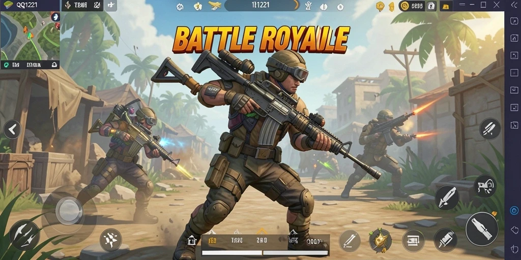 Gameplay mendebarkan dalam pertempuran Battle Royale di QQ1221.