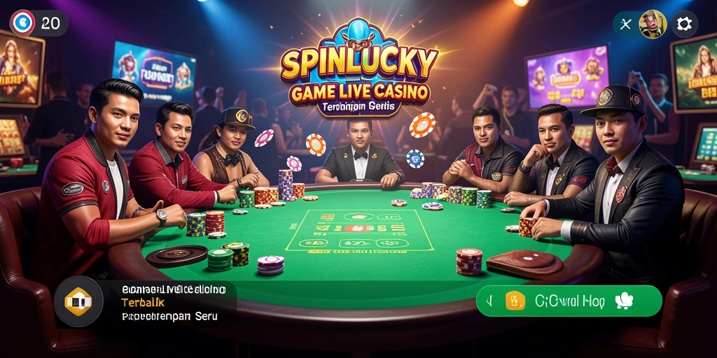 Tampilan gameplay Live Casino SPINLUCKY yang memukau dan interaktif.
