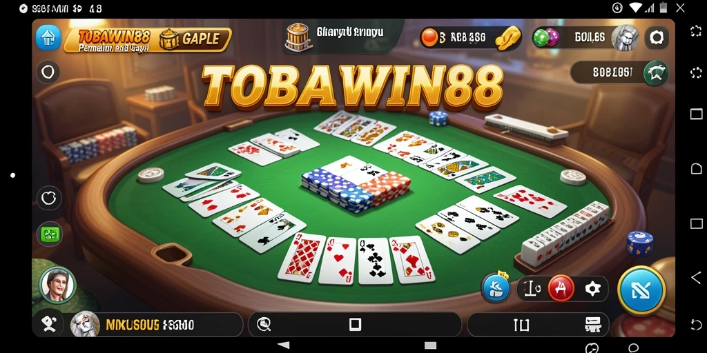 Tangkapan layar TOBAWIN88 menampilkan gameplay seru dan interaktif Gaple.