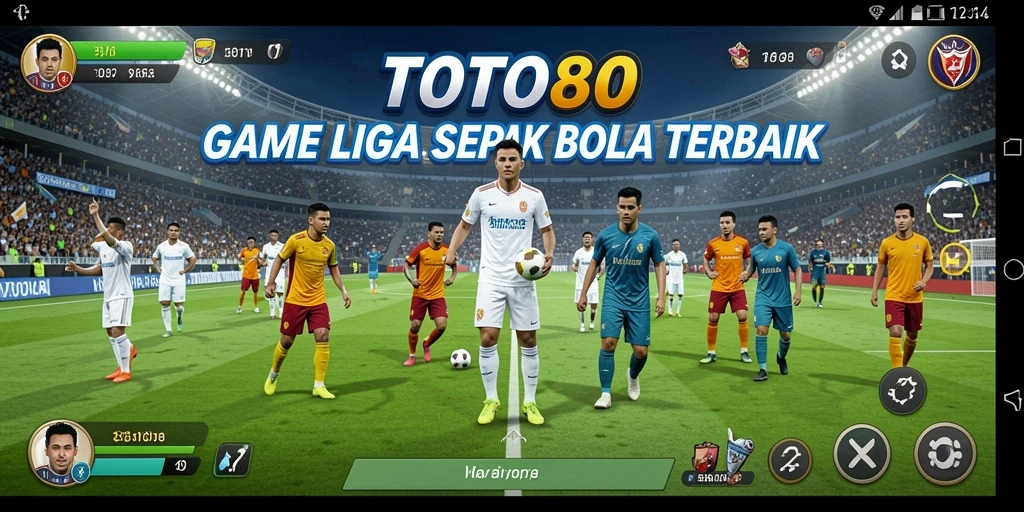 Tangkapan layar utama TOTO80 menampilkan pertandingan sepak bola yang seru.